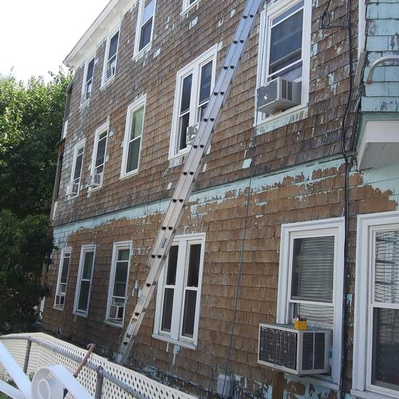 Exterior stripped and prepped before priming